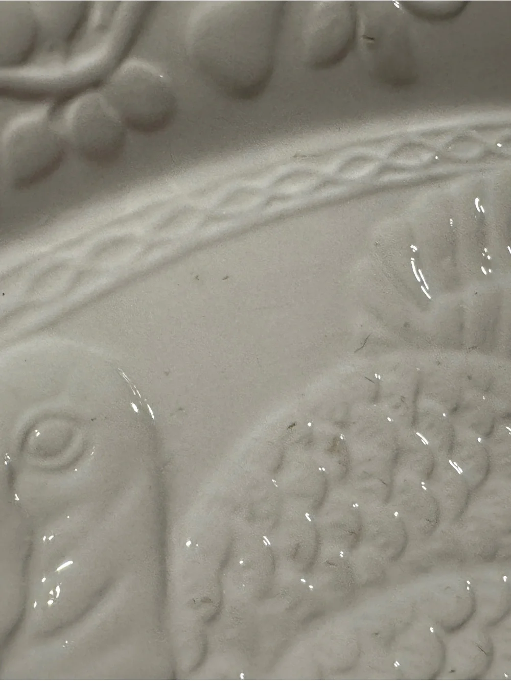 Embossed Cream Ceramic Turkey Serving Platter - Classic Holiday Serveware